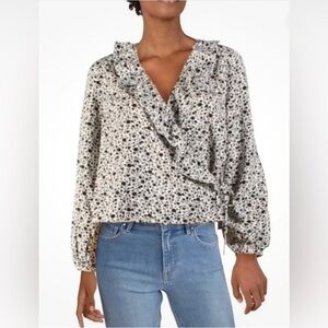 NWT by Chapter Ashley Gryre floral wrap top